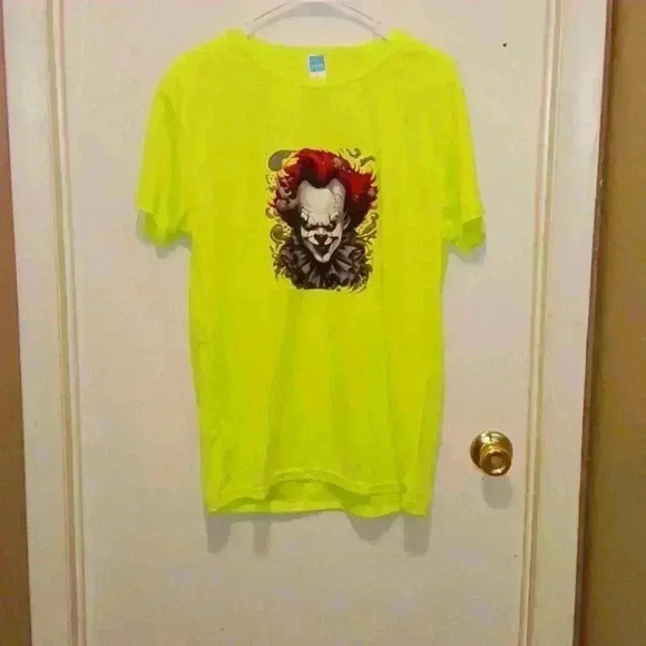 NWOT Handmade Pennywise Neon Short Sleeve Unisex Tee - Size Medium - Picture 1 of 6